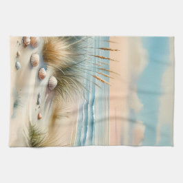 Pastel Coastal Dunes Watercolor Theedoek