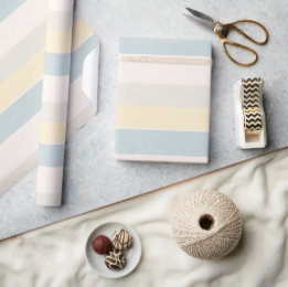 Pastel Coastal Stripe Boutique Gift Wrap Cadeaupapier