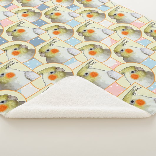 Pastel Cockatiel Pet gele roze blauwe Kinderen Sherpa Deken (3/4)