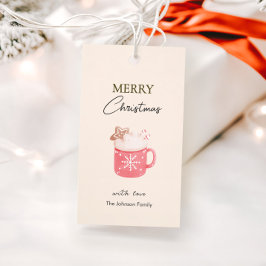 Pastel Cocoa Mok Cookie Vrolijk Kerstfeest Cadeaulabel