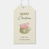 Pastel Cocoa Mug Cookie Merry Christmas Cadeaulabel (Voorkant)