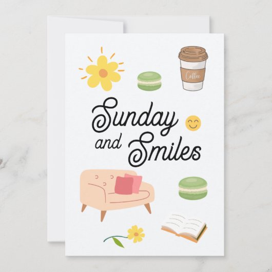 Pastel Coffee Date Card | Chill Sunday Vibes Kaart (Voorkant)