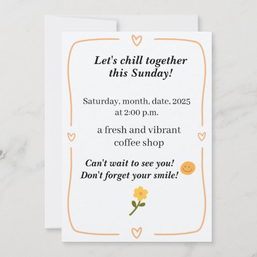 Pastel Coffee Date Card | Chill Sunday Vibes Kaart (Achterkant)