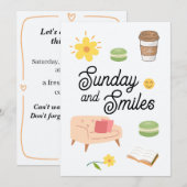 Pastel Coffee Date Card | Chill Sunday Vibes Kaart (Voorkant / Achterkant)