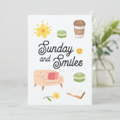 Pastel Coffee Date Kaart | Chille Zondag Vibes (Staand voorkant)