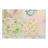  pastel collage achtergrond Botanisch patroon Kussensloop (Achterkant)