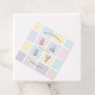 Pastel Color Block Gold baby shower Favor Tags Bedankjes Labels