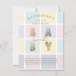 Pastel Color Block Gold boeken voor een Baby Kaart