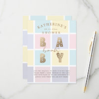 Pastel Color Block Gold boeken voor een Baby Kaart