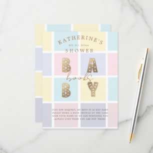 Pastel Color Block Gold boeken voor een Baby Kaart