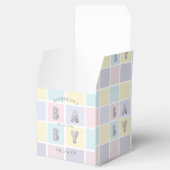 Pastel Color Block Goud Baby shower Bedankdoosjes (Geopend)