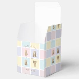 Pastel Color Block Goud Baby shower Bedankdoosjes