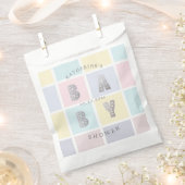 Pastel Color Block Goud Baby shower Bedankzakje (Geknipt)