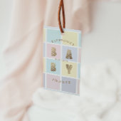 Pastel Color Block Goud Baby shower Cadeaulabel