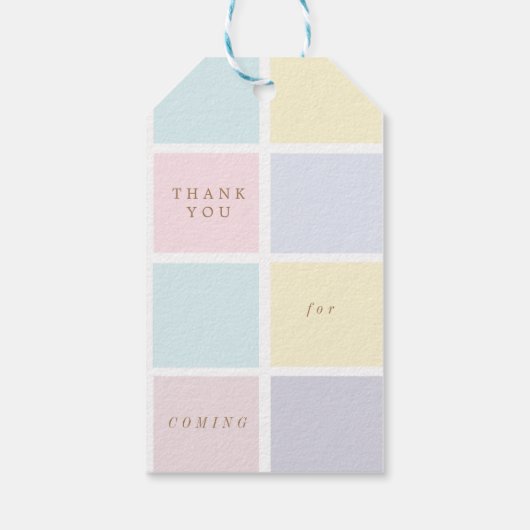 Pastel Color Block Goud Baby shower Cadeaulabel (Achterkant)