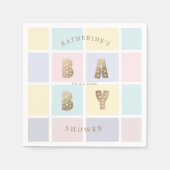 Pastel Color Block Goud Baby shower Servet (Voorkant)