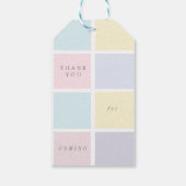 Pastel Color Block Silver Baby shower Gift Labels Cadeaulabel (Achterkant)