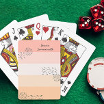 Pastel Color Block Stripe en Doodle Pokerkaarten<br><div class="desc">Persoonlijke speelkaarten met gestreepte kleurenblokpatronen en abstracte doedelvormen gemaakt van gestormde lijnpatronen. U kunt jouw namen in casual handgeschreven stijlmanuscript toevoegen - of de doos van de sjabloon verlaten spatie indien niet vereist. Het ontwerp heeft een kleurenpalet perzikkleurig,  ivoor en geel.</div>
