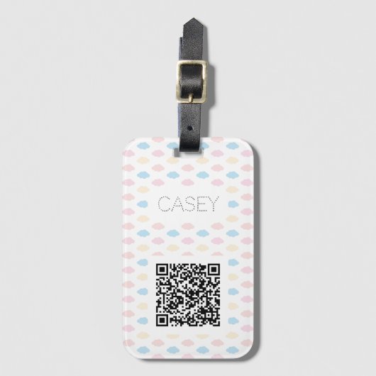 Pastel Color Clouds Pink Blue Yellow Modern. Bagagelabel (Voorkant (verticaal))