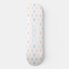 Pastel Color Clouds Pink Blue Yellow Modern. Persoonlijk Skateboard