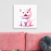 Pastel Color Cute Kitten Canvas Afdruk (Insitu (Woonkamer))