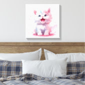 Pastel Color Cute Kitten Canvas Afdruk (Insitu (Slaapkamer))