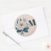 Pastel Color Flower Monogram Sticker (Envelop)