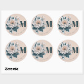 Pastel Color Flower Monogram Sticker (Vel)