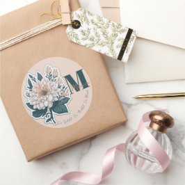 Pastel Color Flower Monogram Sticker