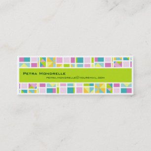 Pastel Color Grid (Limoen) Skinny Visitekaartje