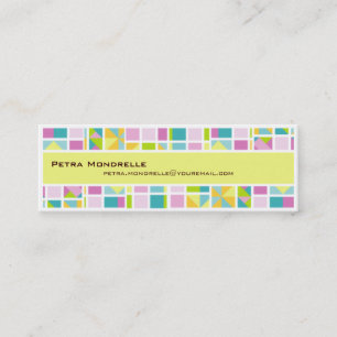 Pastel Color Grid Skinny Visitekaartje