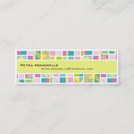 Pastel Color Grid Skinny Visitekaartje (Voorkant)