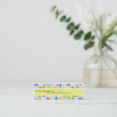Pastel Color Grid Skinny Visitekaartje (Staand voorkant)