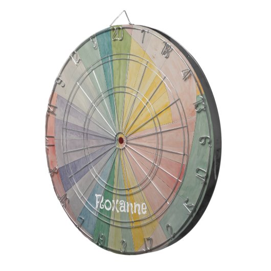 Pastel Color Wheel Odyssey gepersonaliseerd Dartbord (Voorkant Rechts)