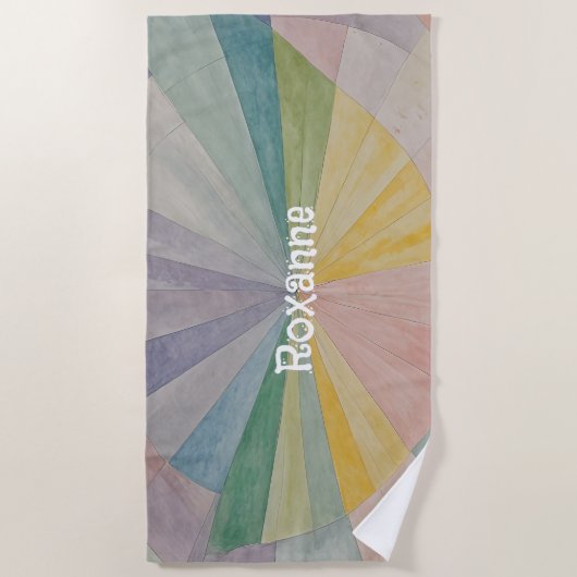 Pastel Color Wheel Odyssey gepersonaliseerd Strandlaken (Voorkant)