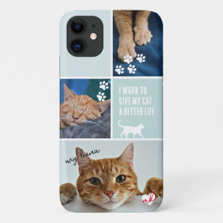 Pastel Colorblock Kat Fotocollage Monogram Pet Case-Mate iPhone Case