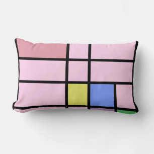 Pastel Colorblock Pillow in Two Sizes Kussen