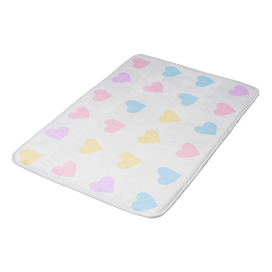 PASTEL COLORED HEARTS BADMAT (Gekanteld)