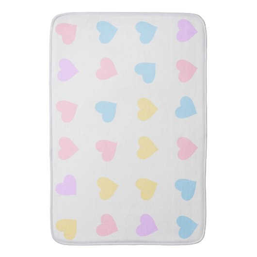 PASTEL COLORED HEARTS BADMAT (Voorkant Verticaal)