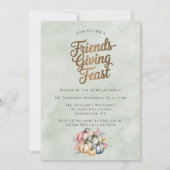 Pastel Colored Pumpkins Friendsgiving Feast Kaart (Achterkant)