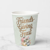 Pastel Colored Pumpkins Friendsgiving Feast Papieren Bekers (Achterkant)