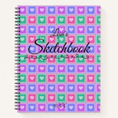 Pastel Colored Squares with Hearts Skectchbook  Notitieboek (Voorkant)