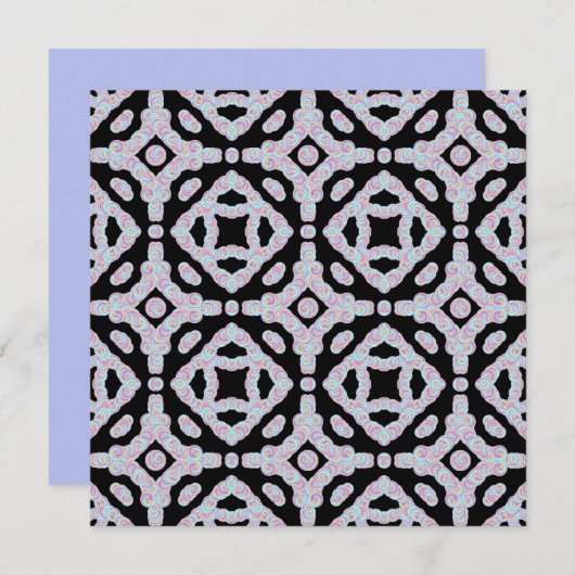 Pastel Colored Squiggly Discs Symmetrical Pattern Kaart (Voorkant / Achterkant)
