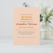Pastel Colorful 70s Bridal Shower Invitation Kaart (Staand voorkant)