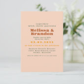 Pastel Colorful 70s Wedding Invitation Kaart (Staand voorkant)