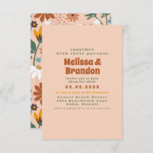 Pastel Colorful 70s Wedding Invitation