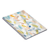 Pastel Colorful Abstract Feathers Patroon Notitieboek (Rechterzijde)
