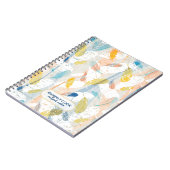 Pastel Colorful Abstract Feathers Patroon Notitieboek (Linkerzijde)