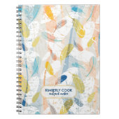 Pastel Colorful Abstract Feathers Patroon Notitieboek (Voorkant)