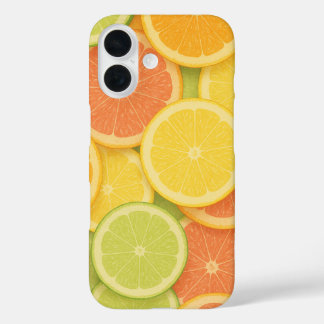 Pastel Colorful Citrus Slice Pattern iPhone 16 Hoesje